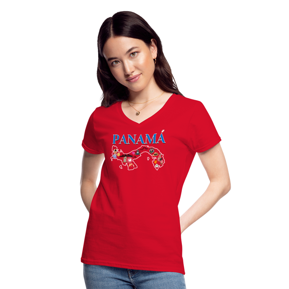 Panamanian Patria - Women's V-Neck T-Shirt - red