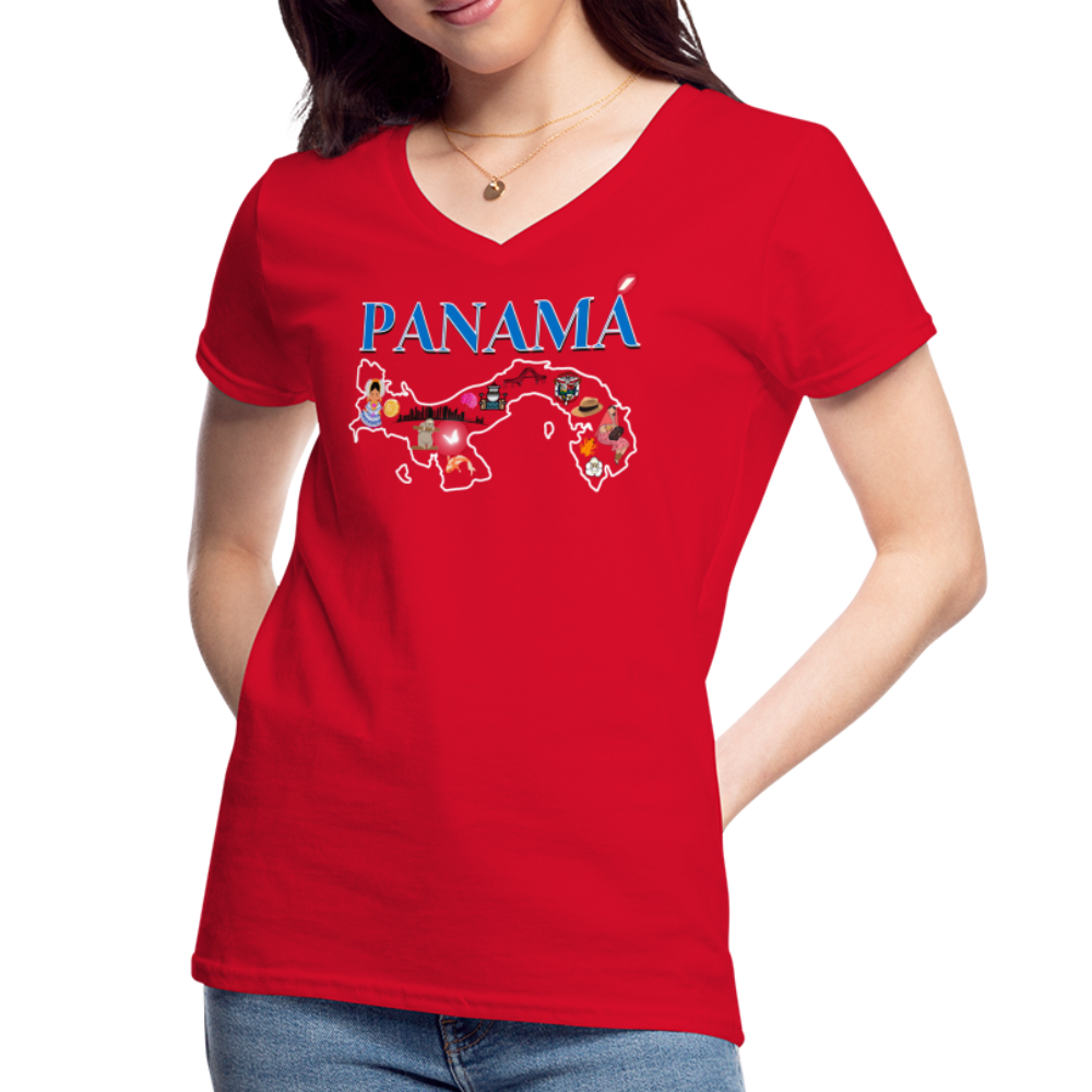 Panamanian Patria - Women's V-Neck T-Shirt - red