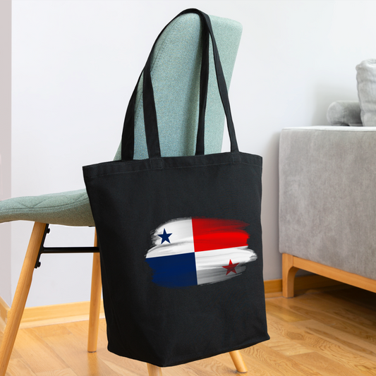 Panama Flag - Eco-Friendly Cotton Tote - black