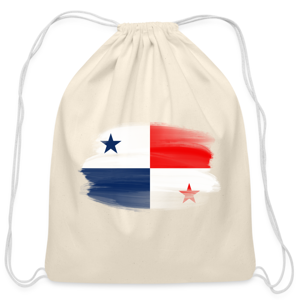 Panama Flag - Cotton Drawstring Bag - natural