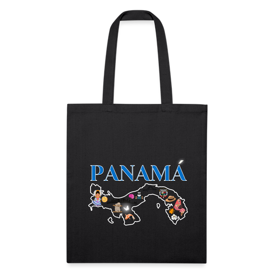 Panama Patria Blue Font - Recycled Tote Bag - black