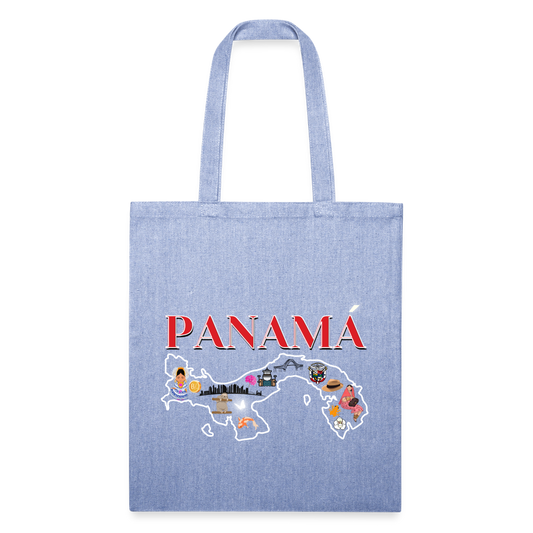 Panama Patria, Red Font - Recycled Tote Bag - light Denim