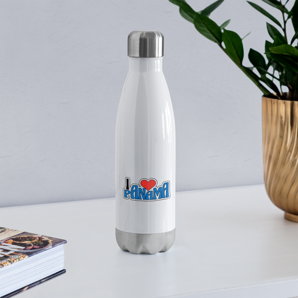 I Love Panama - Insulated Stainless Steel Water Bottle - white