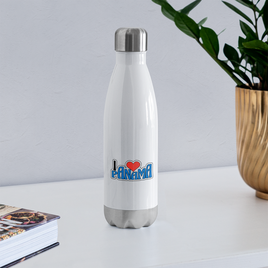 I Love Panama - Insulated Stainless Steel Water Bottle - white