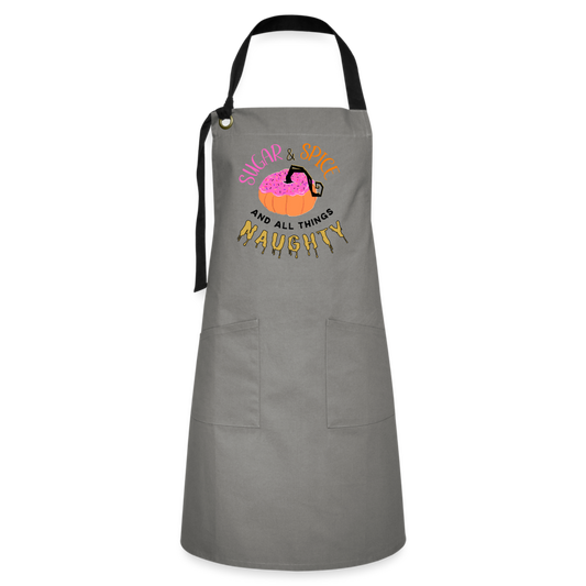 Naughty Sugar & Spice: Artisan Apron - gray/black