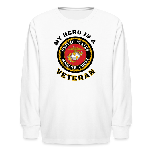 My USMC Hero: Kids' Long Sleeve T-Shirt - white