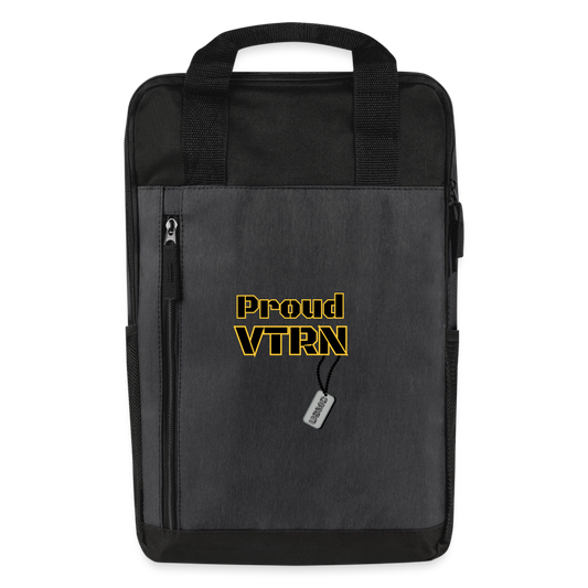 Proud Veteran USMC: Laptop Backpack - heather dark gray/black