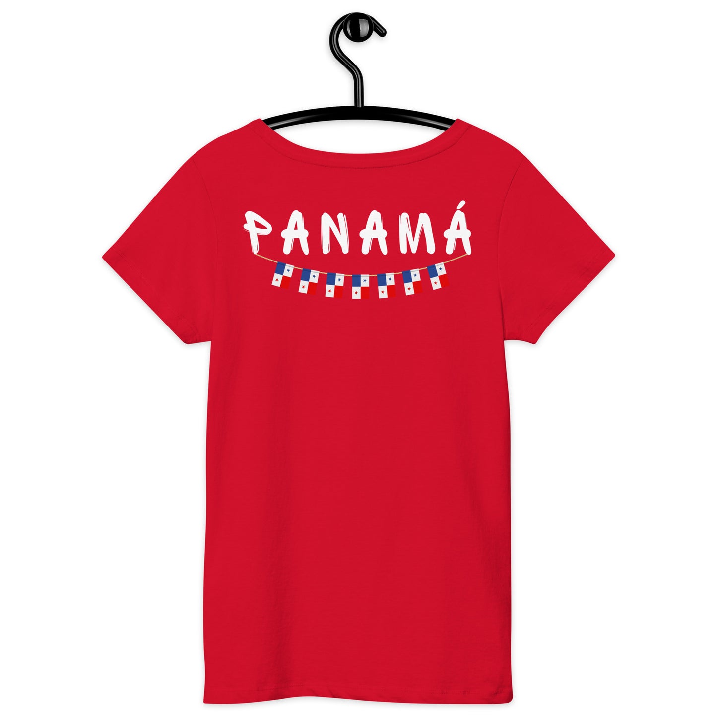 Panama Front Embroidered Flag w/ Printed Flag Banner on Back - Women’s basic organic t-shirt