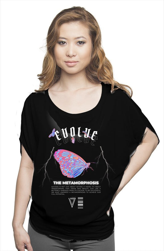 EVOLVE- The Metamorphosis: flowy draped tee