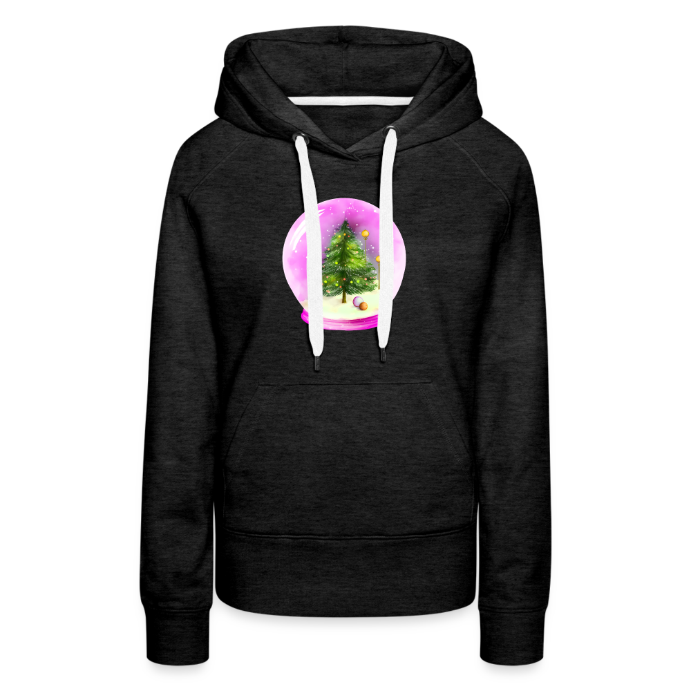 Pink Snow Globe - Women’s Premium Hoodie - charcoal grey