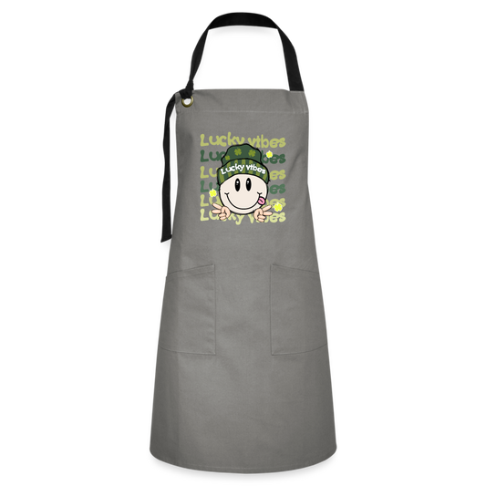 Lucky Vibes - Artisan Apron - gray/black