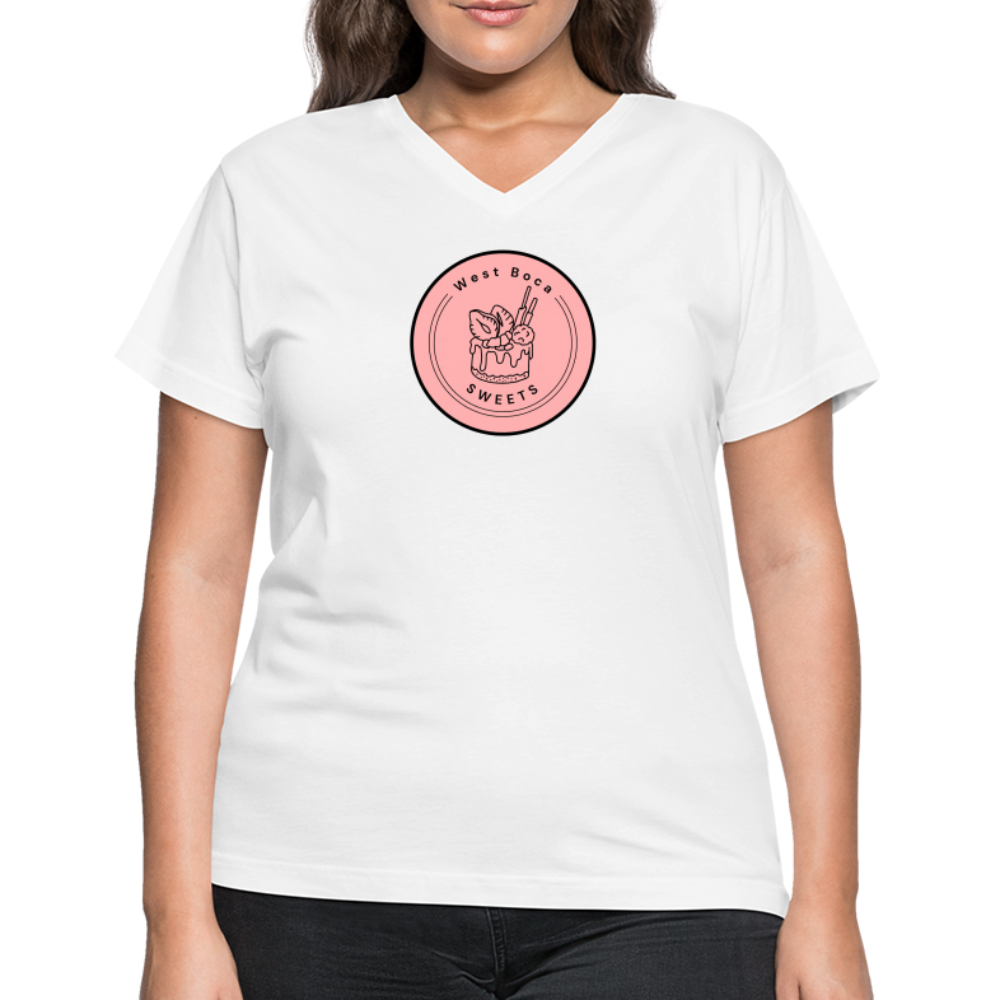 CUSTOM WBS: Women's V-Neck T-Shirt - white