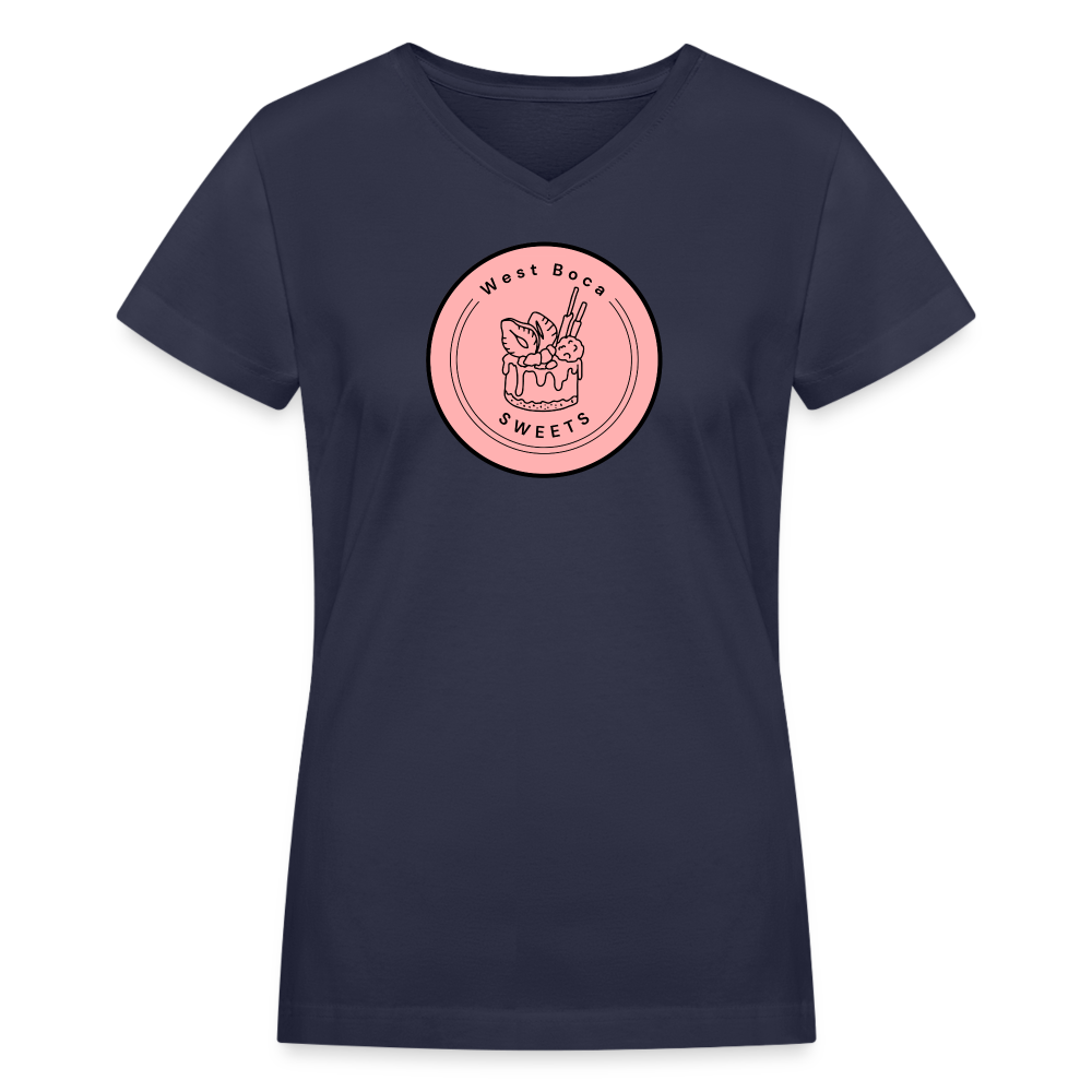 CUSTOM WBS: Women's V-Neck T-Shirt - navy