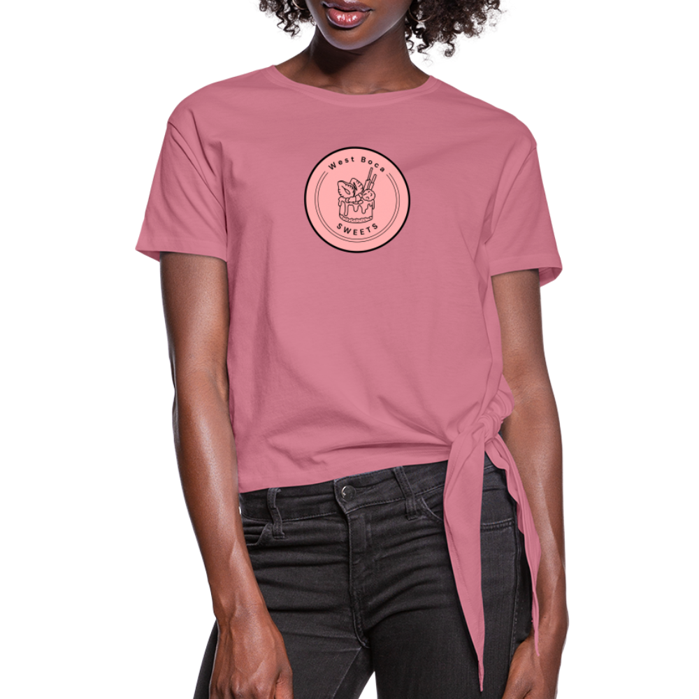 CUSTOM WBS: Women's Knotted T-Shirt - mauve
