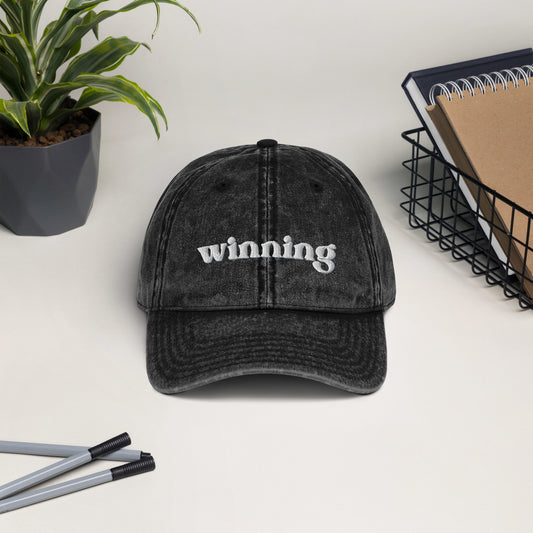 Winning - Embroidered Vintage Cotton Twill Cap