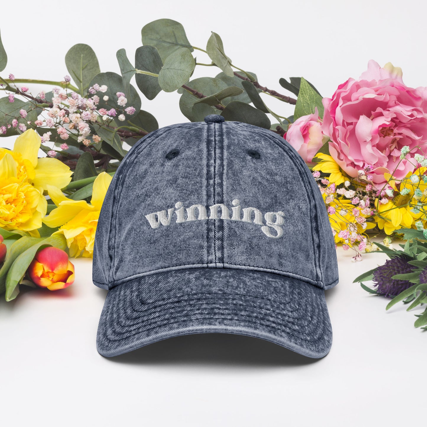 Winning - Embroidered Vintage Cotton Twill Cap