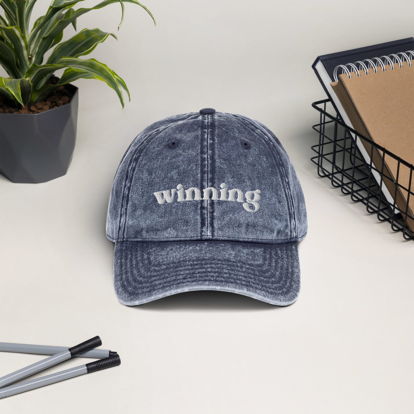 Winning - Embroidered Vintage Cotton Twill Cap